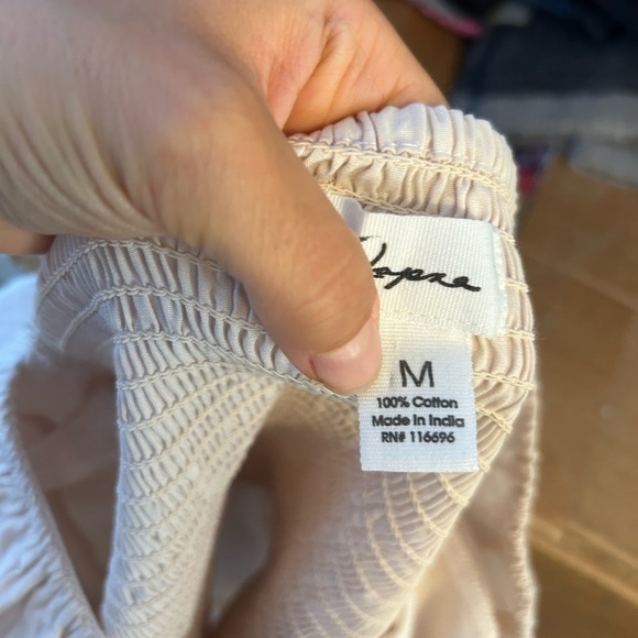 Japna Cream Puff Sleeve Smocked Corset Blouse - Picture 3 of 3